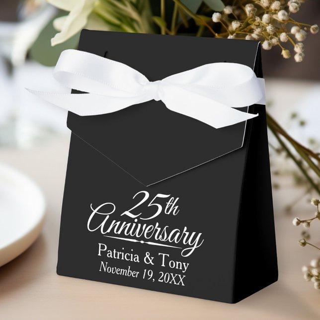 25th Wedding Anniversary Personalized Favor Boxes (Personalized gift box for wedding anniversary party favors)