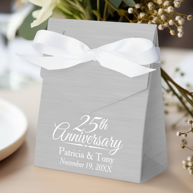 25th Wedding Anniversary Personalized Favor Boxes (Personalized gift box for wedding anniversary party favors)