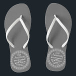 25th Wedding Anniversary Personalized Flip Flops<br><div class="desc">Traditional Gray Silver and White Border - Perfect gift for parents or grandparents. A keepsake that you can customize.</div>