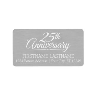 25th Wedding Anniversary Personalized Label