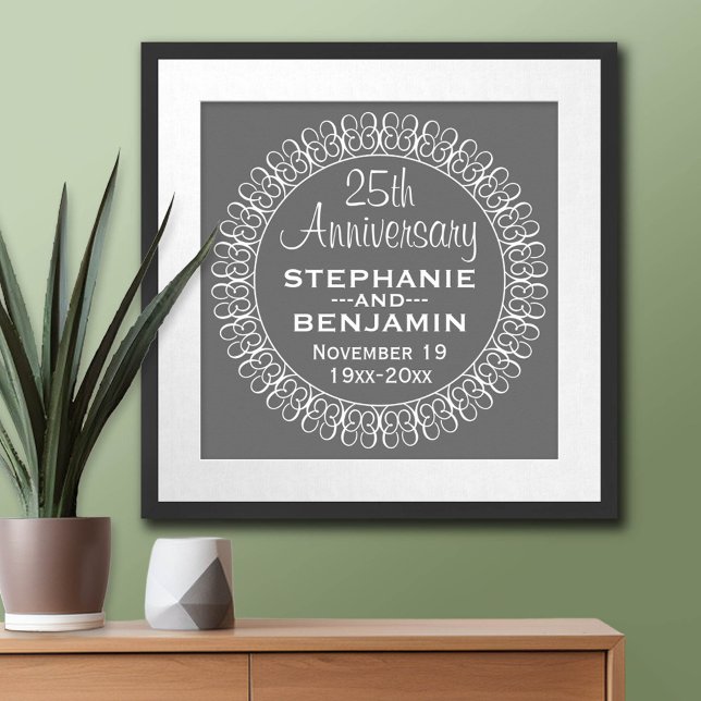 25th Wedding Anniversary Personalized Poster (Anniversary Poster)