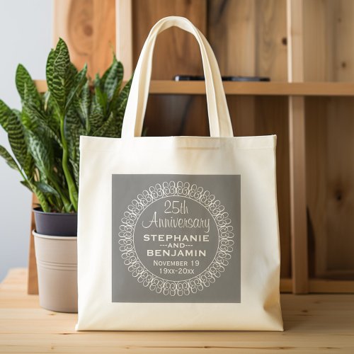 25th Wedding Anniversary Personalized Tote Bag