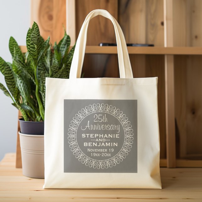 25th Wedding Anniversary Personalized Tote Bag (Personalized Tote Bag - 25th Wedding Anniversary)