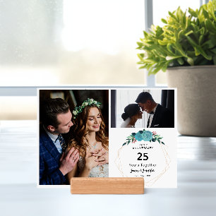25th Wedding Anniversary   Photo & Couple's Names Holder