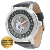 25th Wedding Anniversary PHOTO Gift Silver Jubilee Watch