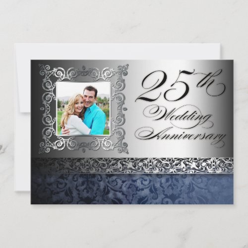 25th wedding anniversary photo invitations