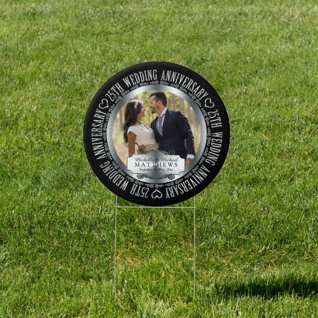25th Wedding Anniversary Photo Keepsake Sign (Insitu)
