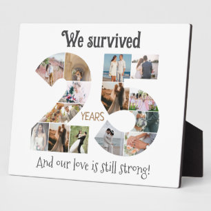 25th Wedding Anniversary Photo Plaque