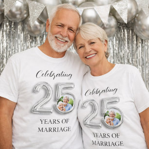 25th wedding anniversary photo silver T-Shirt
