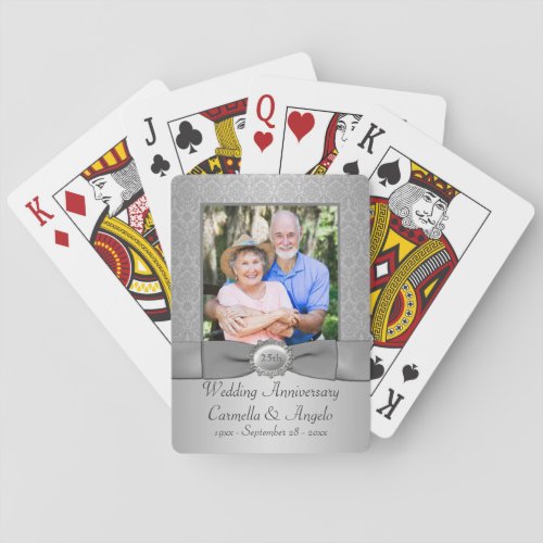 25th Wedding Anniversary Playing Cards