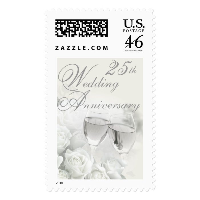 25th Wedding Anniversary Postage Stamp