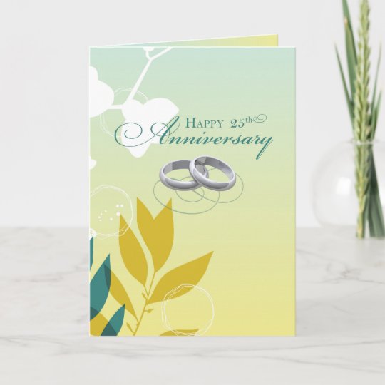 25th Wedding Anniversary Religious Rings On Green Card Zazzle Com