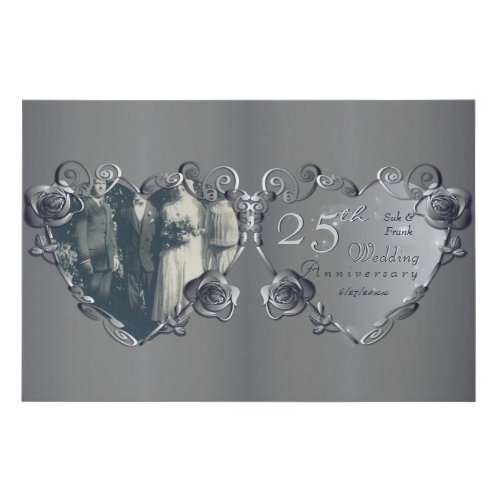 25th Wedding Anniversary Rose Frame Photo