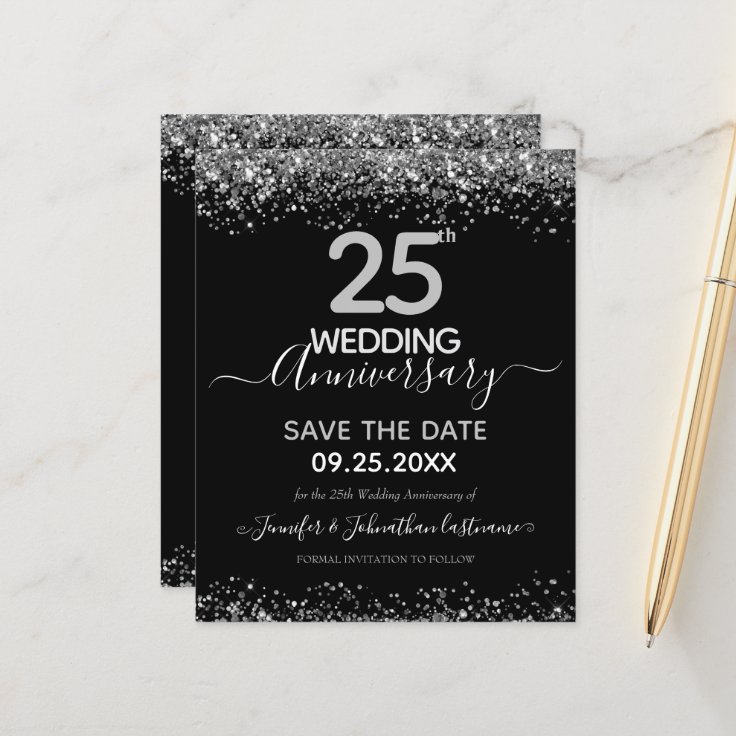 25th Wedding Anniversary Save the Date Budget | Zazzle