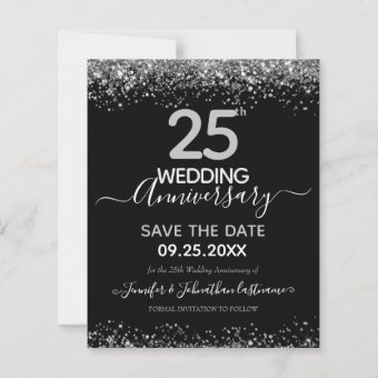 25th Wedding Anniversary Save the Date Budget | Zazzle