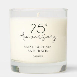 25th Wedding Anniversary Scented Jar Candle