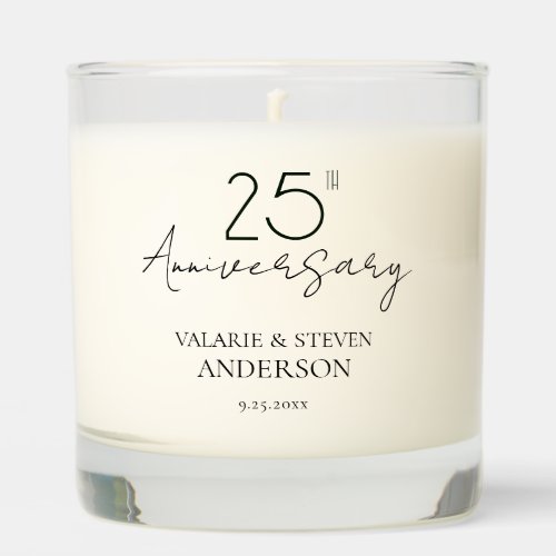 25th Wedding Anniversary Scented Jar Candle