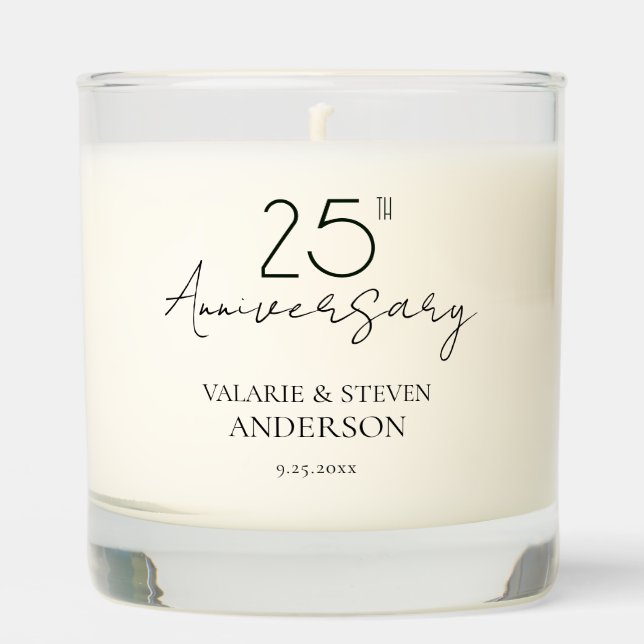 25th Wedding Anniversary Scented Jar Candle (Front)