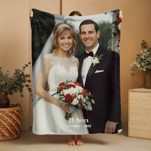 25th Wedding Anniversary Sherpa Blanket Photo