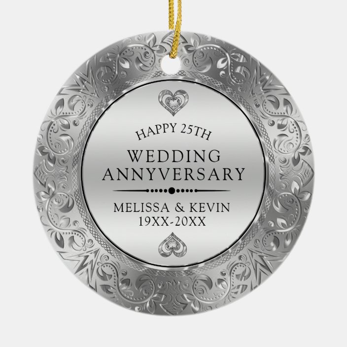 25th wedding anniversary ornament