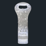 25th Wedding Anniversary Silver Bokeh Typography Wine Bag<br><div class="desc">25th Wedding Anniversary Silver Wedding Anniversary Unique Gift Elegant Wine Tote with Silver Look Typography on Silver Gray Bokeh Background,  you can add name and date</div>