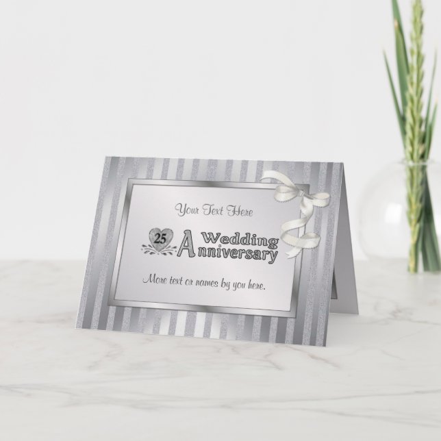 25th Wedding Anniversary - Silver Card (Front)