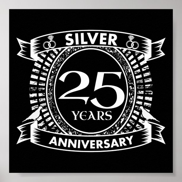 25th Wedding Anniversary Posters & Prints | Zazzle