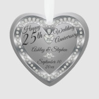 25th Wedding Anniversary Silver Diamonds Photo