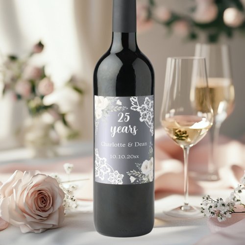 25th wedding anniversary silver florals