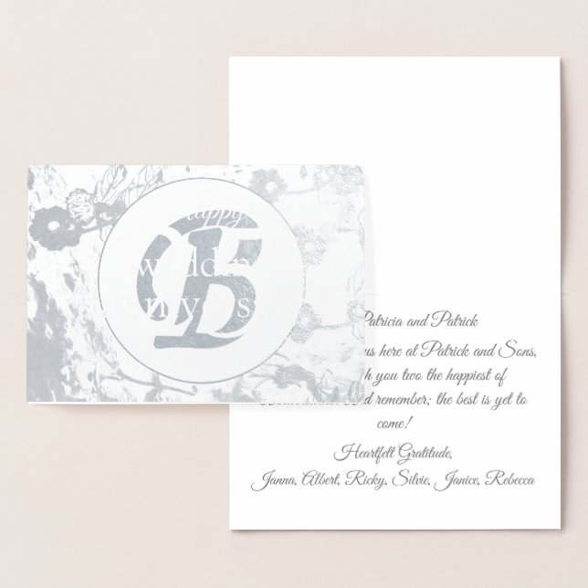 25th Wedding Anniversary Silver Foil Greeting Foil Card (Display)