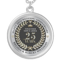 25th wedding anniversary silver glitter and gold