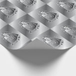 25th Wedding Anniversary Silver Heart Emblem Wrapping Paper<br><div class="desc">Doesn't this make a bold and pleasant impression in honor of your wedding anniversary in a silver-like metal square design,  vintage font and all with my original heart emblem graphic?</div>