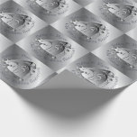 25th Wedding Anniversary Silver Heart Medallion Wrapping Paper<br><div class="desc">Doesn't this make a bold and pleasant impression in honor of your wedding anniversary in a silver-like metal square design,  vintage font and all with my original heart emblem graphic?</div>