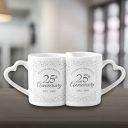 25th Wedding Anniversary Silver Hearts Confetti Coffee Mug Set at Zazzle