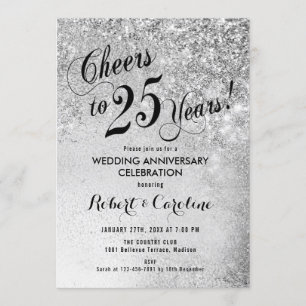 25th Wedding Anniversary Silver Invitation