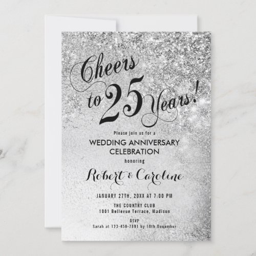 25th Wedding Anniversary Silver Invitation