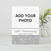 25th Wedding Anniversary Silver Muted Leaves B09A Invitation (Standing Front)