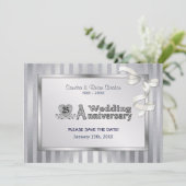 25th Wedding Anniversary - Silver Save The Date (Standing Front)