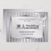 25th Wedding Anniversary - Silver Save The Date (Front/Back)