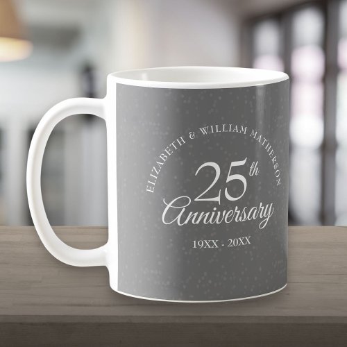 25th Wedding Anniversary Silver Stardust Coffee Mug