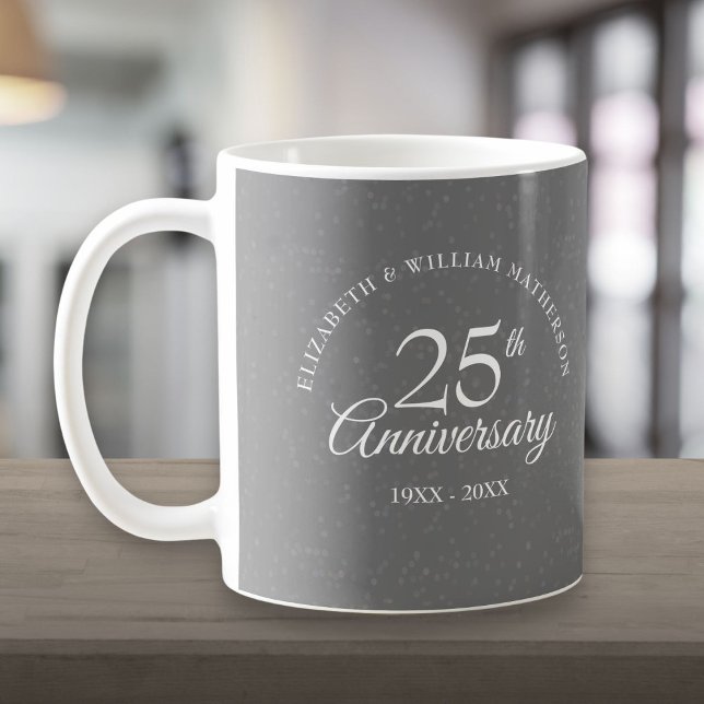 25th Wedding Anniversary Silver Stardust Coffee Mug (25th Wedding Anniversary Silver Stardust)