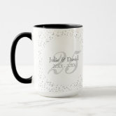 Mr Right Fun 25th Anniversary Silver Hearts Mug