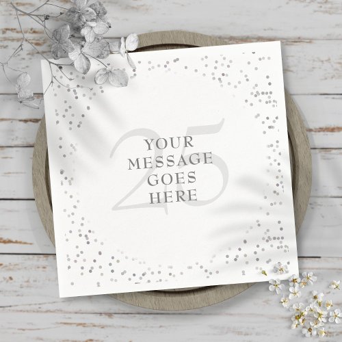 25th Wedding Anniversary Silver Stardust Confetti Napkins