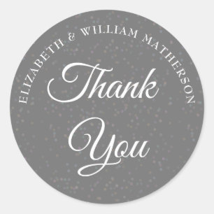 25th Wedding Anniversary Silver Stardust Thank You Classic Round Sticker