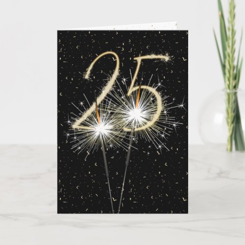 25th wedding anniversary sparklers card