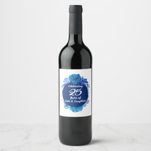 25th Wedding Anniversary Sparkling Wine Bottle Lab Wine Label