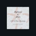25th Wedding Anniversary Starfish Custom Name Gift Stone Magnet<br><div class="desc">Printed with beautiful image of starfish patterns in orange white background with custom name,  date template,  this is perfect for wedding anniversary gifts or coastal beach themed home decor and beach house decorations.</div>