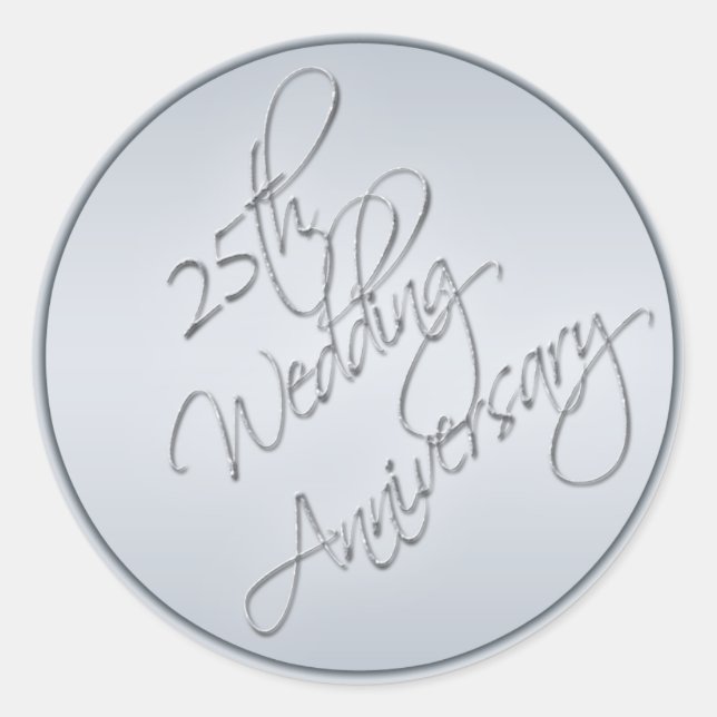25th Wedding Anniversary Sticker (Front)