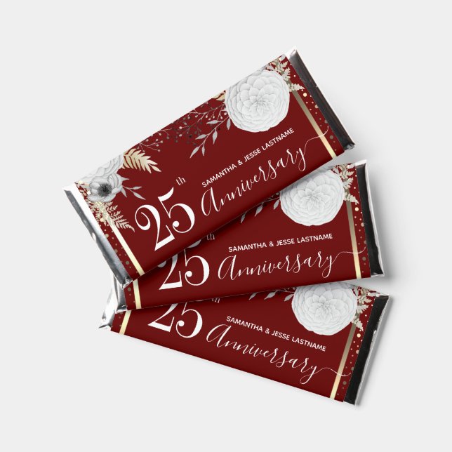 25th Wedding Anniversary Thank You Hershey Bar Favors (Front)