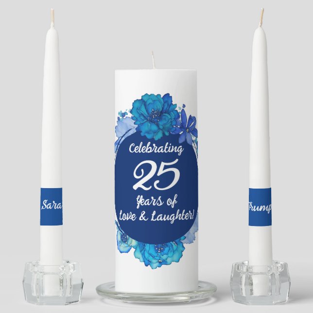 25th Wedding Anniversary Unity Candle Set (Front)